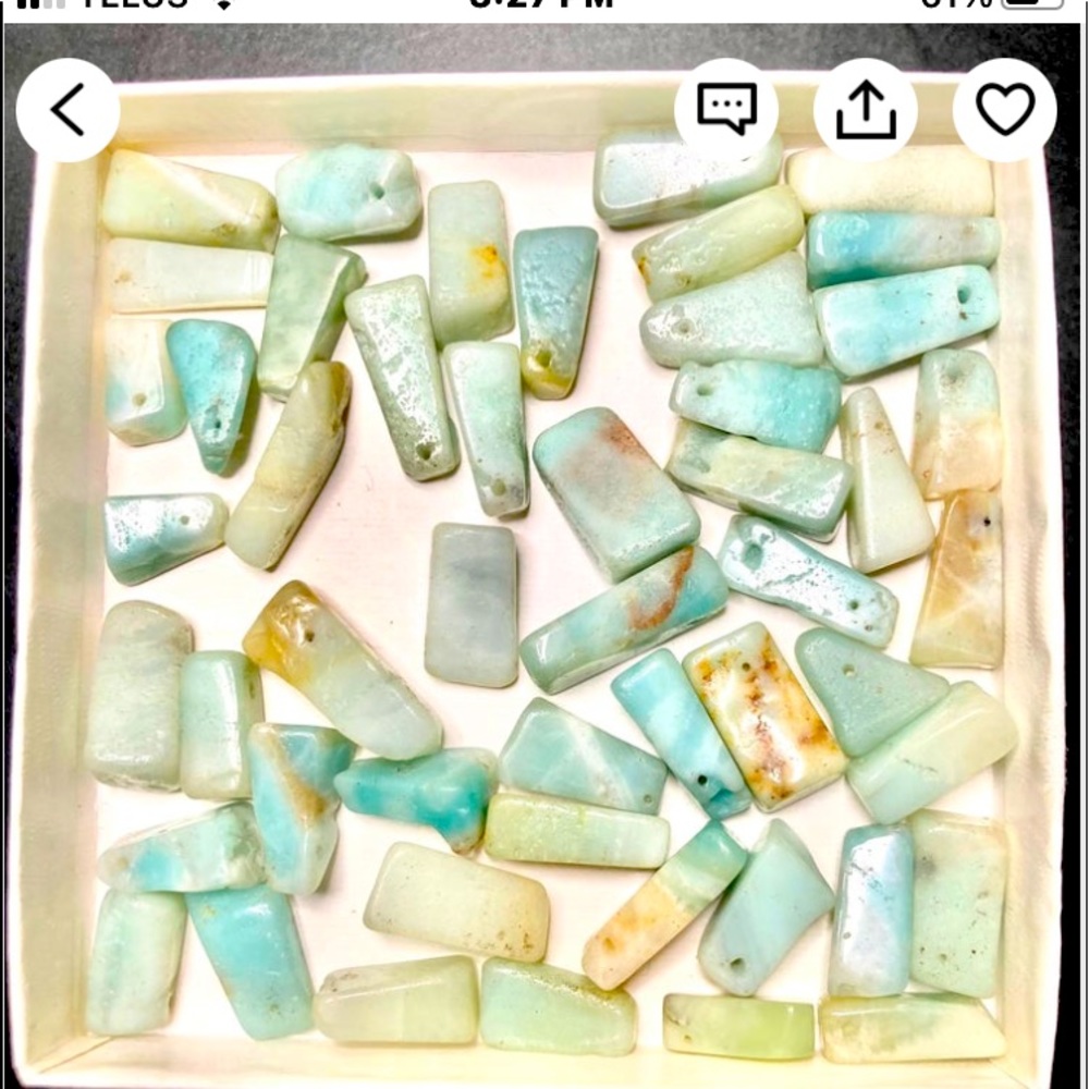 50 count Amazonite chunky fringe beads for necklace bracelet earrings crafts etc